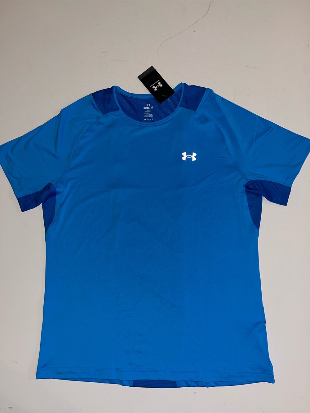 Under Armour UA Rush Shirt Mens XL Fitted Vent Dry  Wicking Blue Training $55